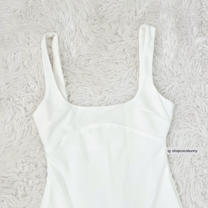 zara white sleeveless square neck bodysuit