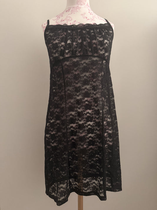 black licorice lace margarita slip dress