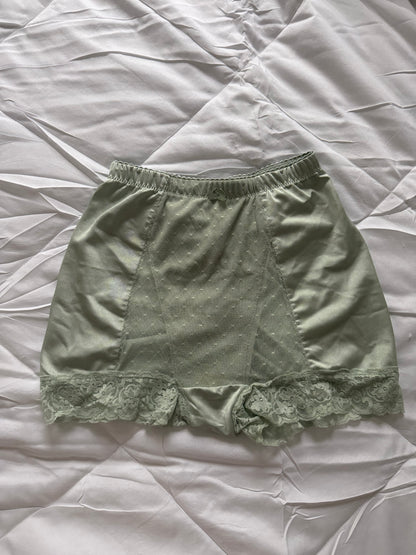 matcha silk shorts