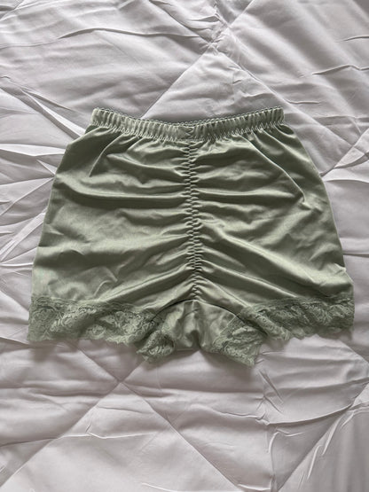 matcha silk shorts