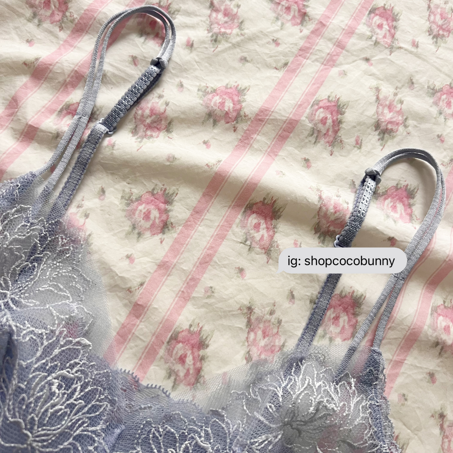 japanese brand lace baby blue cami