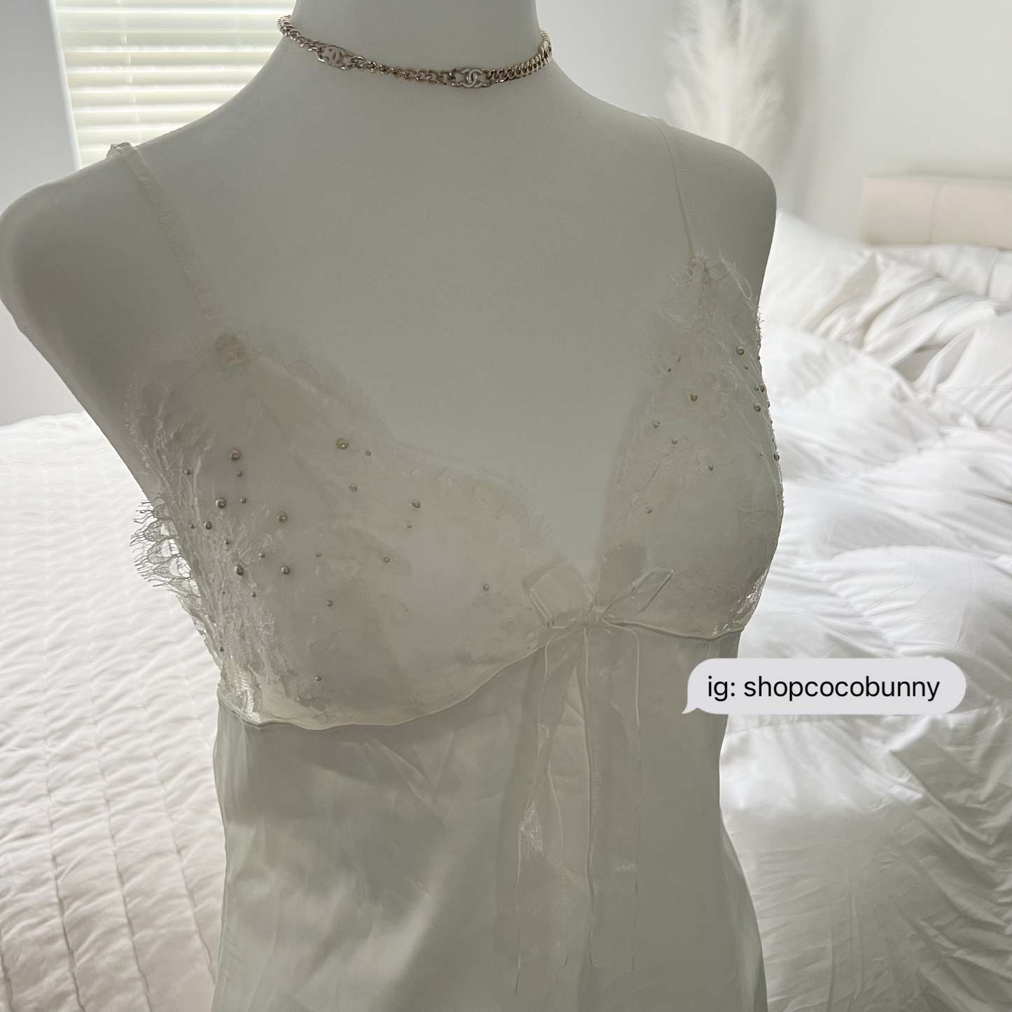 dreamy eblin pearl embellished bustier slip dress