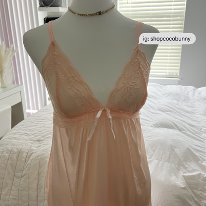 peach pink lolita sheer slip dress