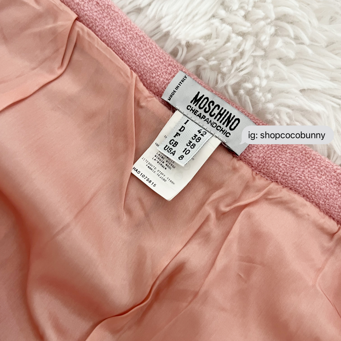 moschino pleated pink skirt