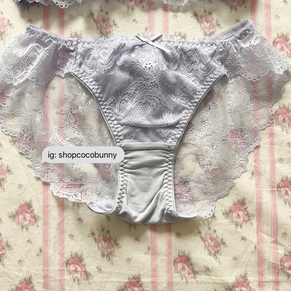 japanese brand lace purple bralette and briefs set