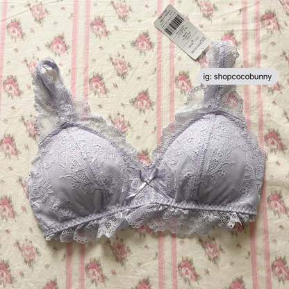 japanese brand lace purple bralette and briefs set