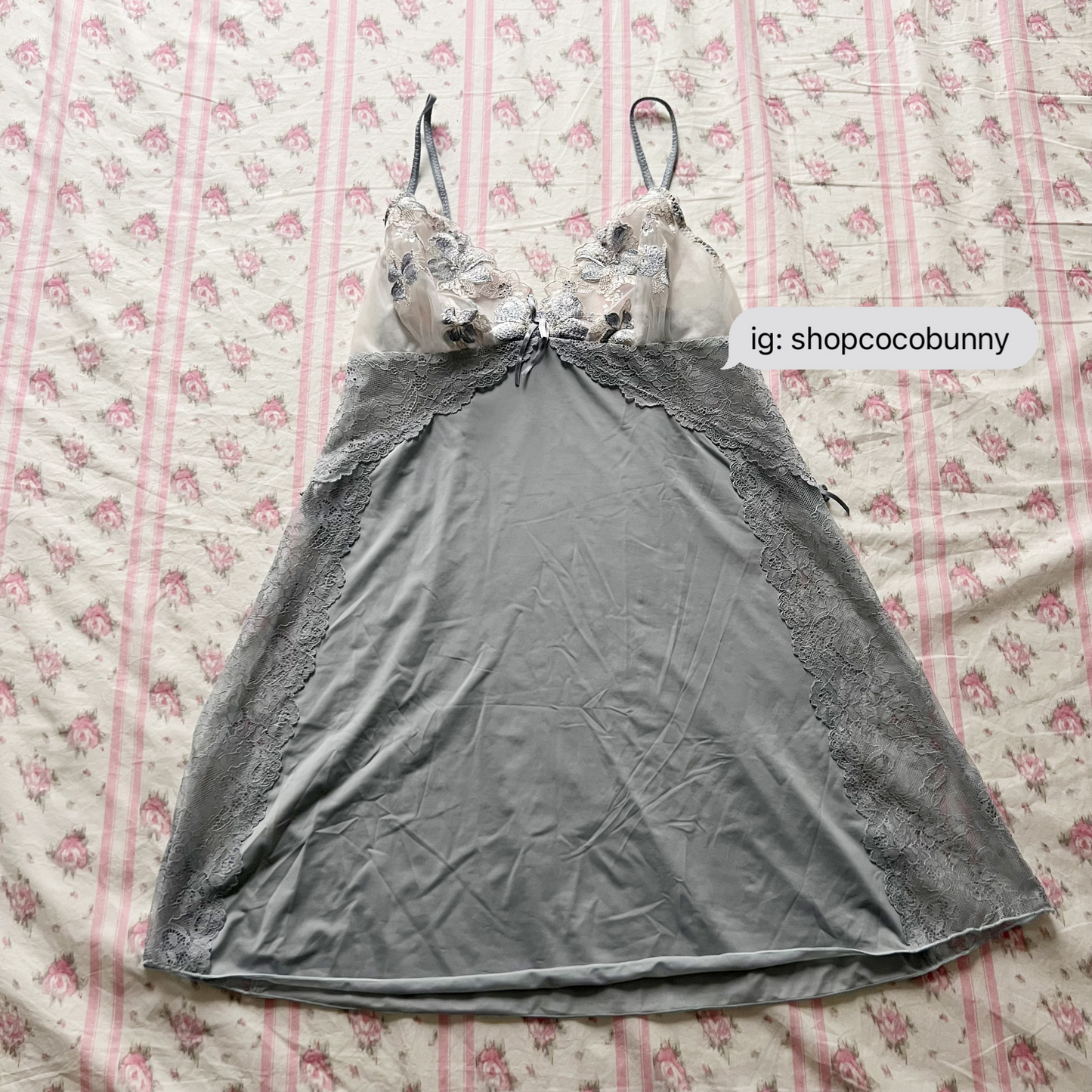 japanese brand blue babydoll slip dress