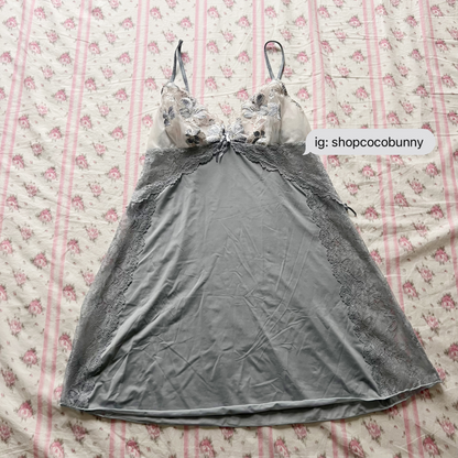 japanese brand blue babydoll slip dress