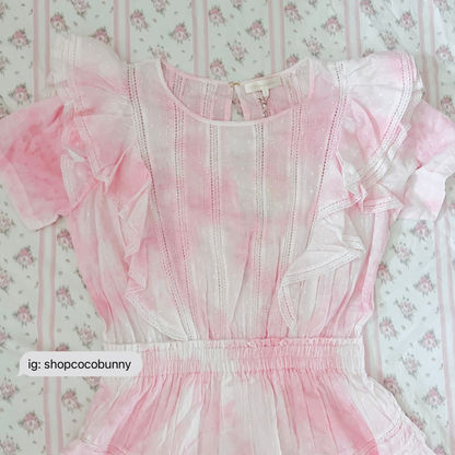 loveshackfancy natasha dotted ruffle mini dress