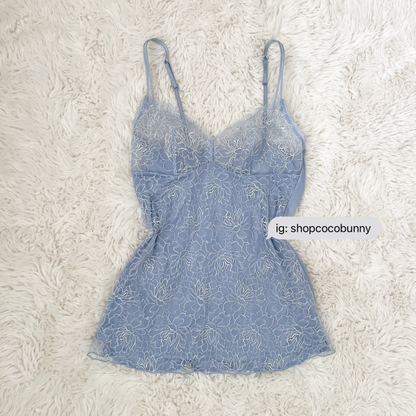 japanese brand lace baby blue cami