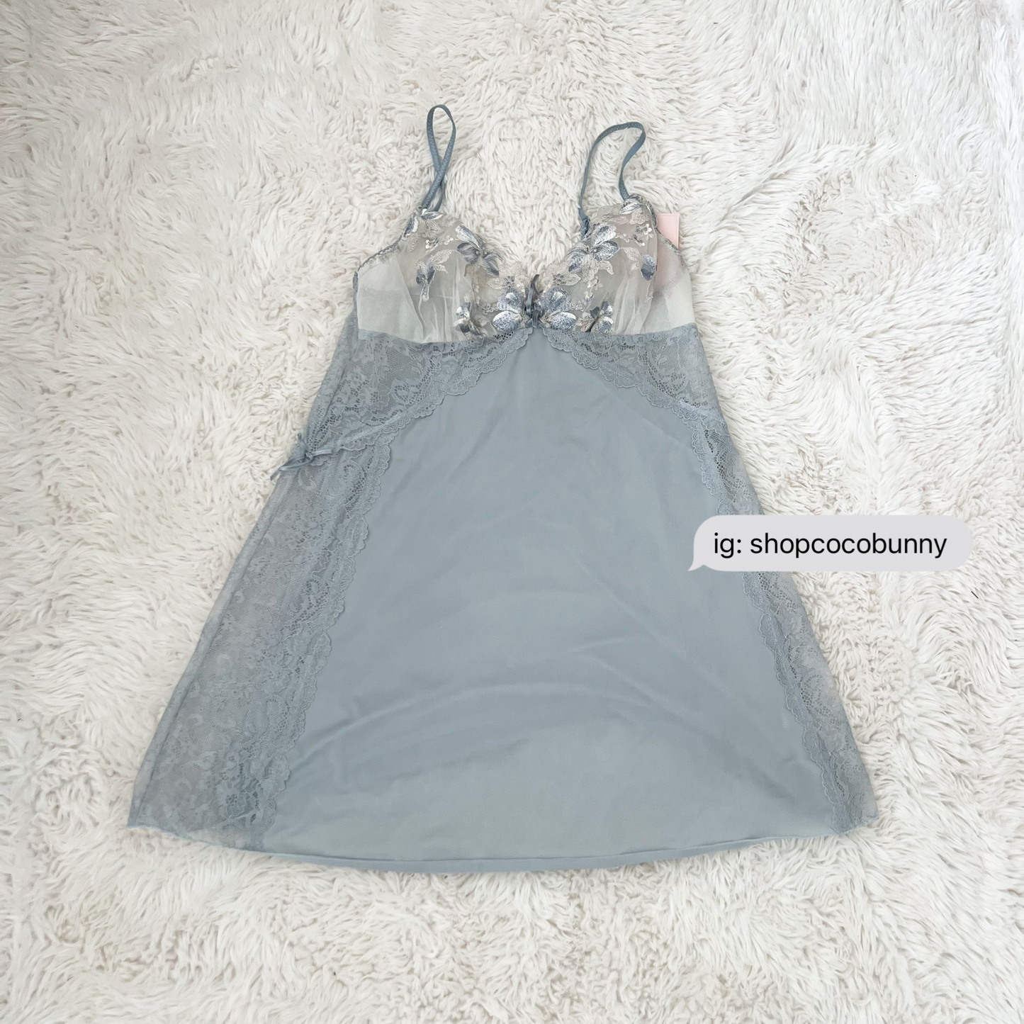 japanese brand blue babydoll slip dress