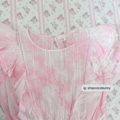 loveshackfancy natasha dotted ruffle mini dress