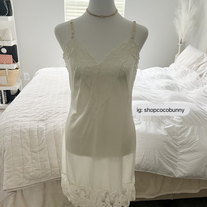 plunge v neckline embroidery slip dress