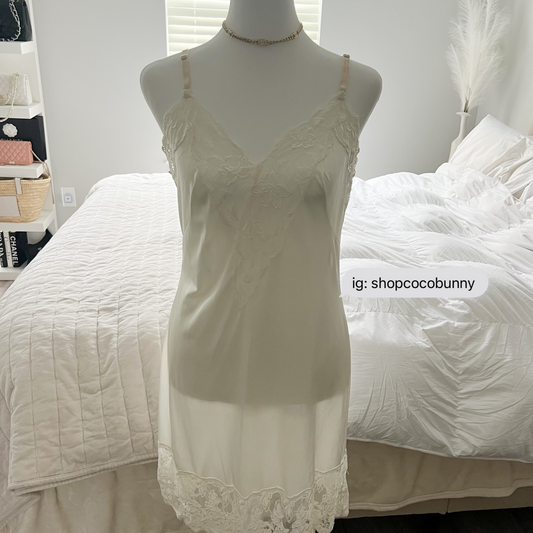 plunge v neckline embroidery slip dress