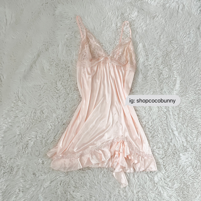 peach pink lolita sheer slip dress