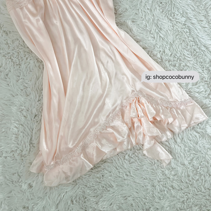 peach pink lolita sheer slip dress