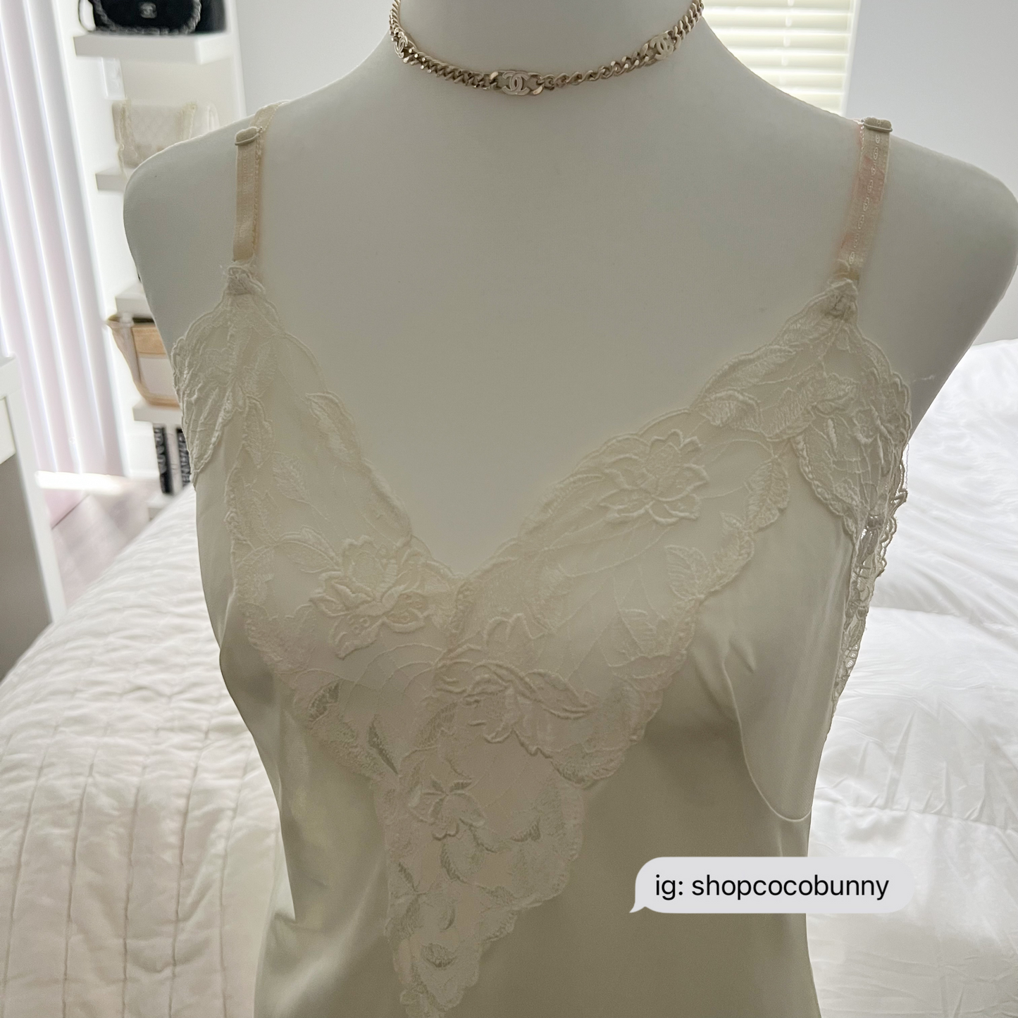 plunge v neckline embroidery slip dress