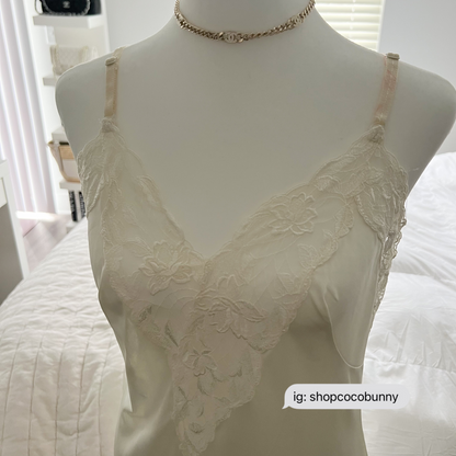 plunge v neckline embroidery slip dress