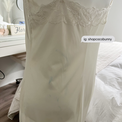 plunge v neckline embroidery slip dress