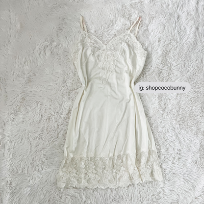 plunge v neckline embroidery slip dress