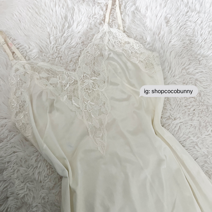 plunge v neckline embroidery slip dress