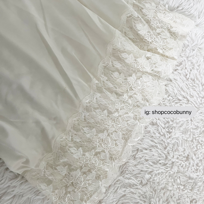 plunge v neckline embroidery slip dress