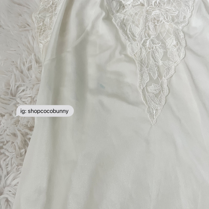 plunge v neckline embroidery slip dress