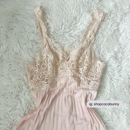pink flouncy jewel embellishment slip dress