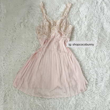 pink flouncy jewel embellishment slip dress