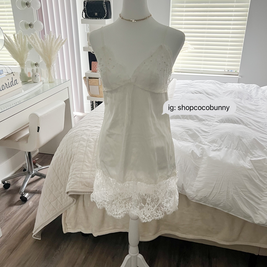 dreamy eblin pearl embellished bustier slip dress