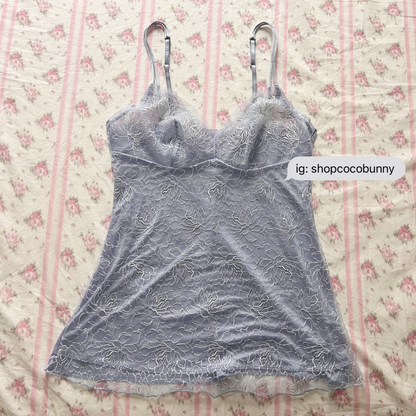 japanese brand lace baby blue cami